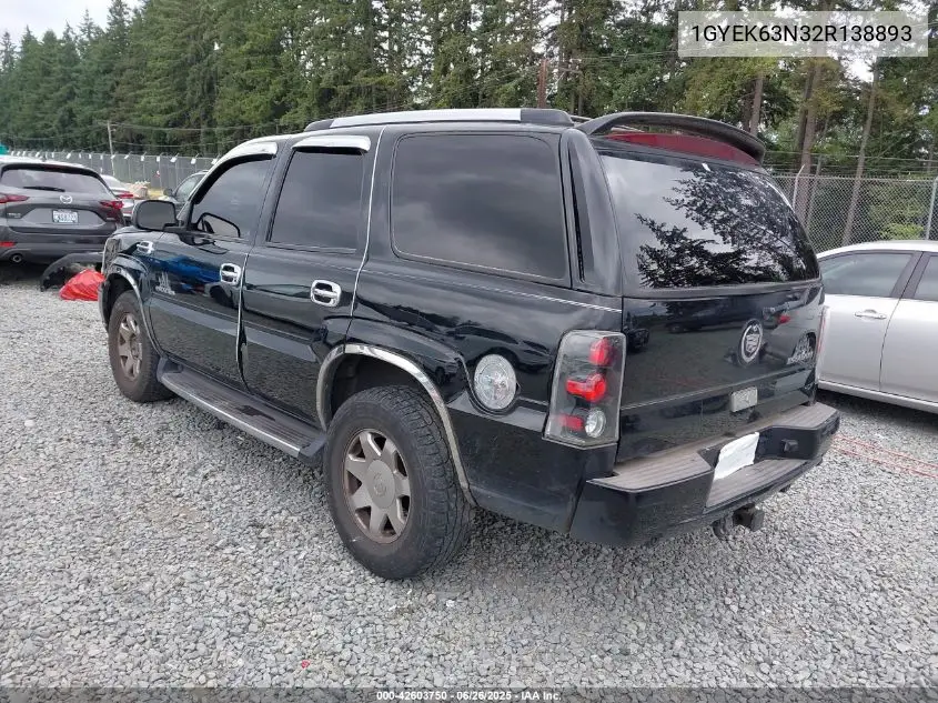 2002 Cadillac Escalade Standard VIN: 1GYEK63N32R138893 Lot: 42603750