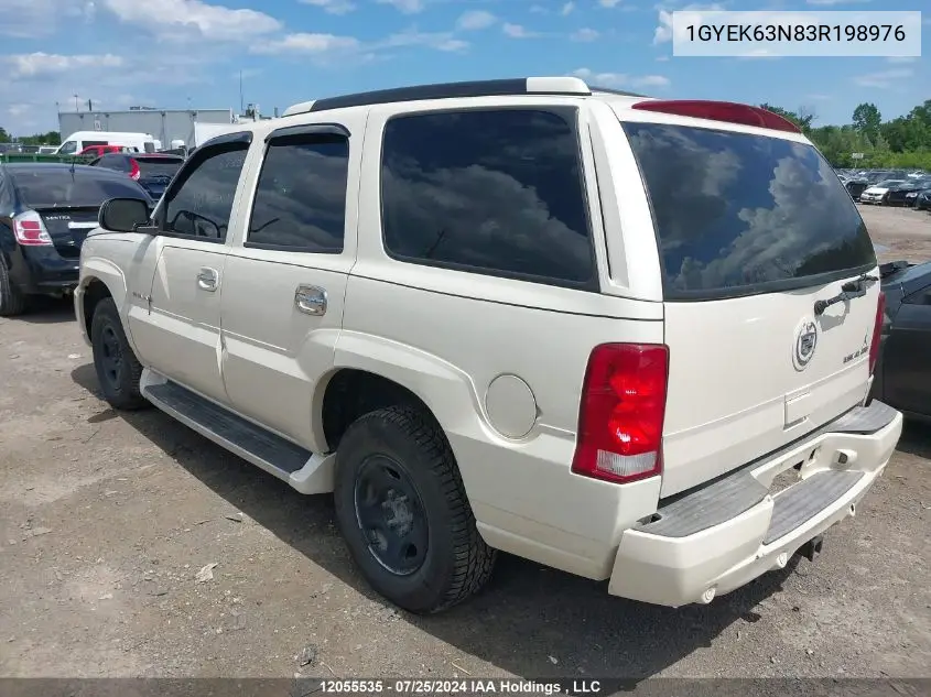 2003 Cadillac Escalade VIN: 1GYEK63N83R198976 Lot: 12055535
