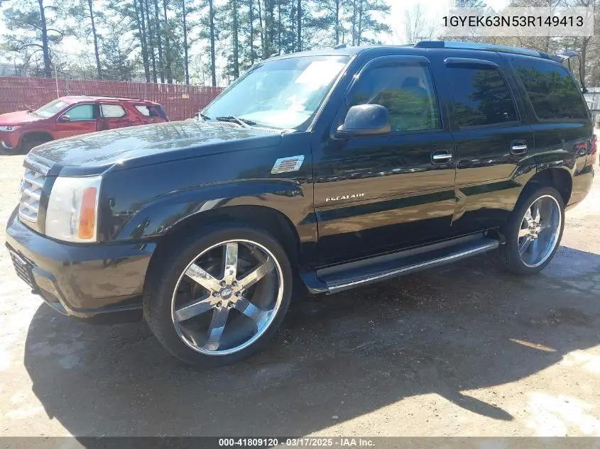 2003 Cadillac Escalade Standard VIN: 1GYEK63N53R149413 Lot: 41809120