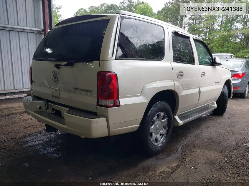 2003 Cadillac Escalade Standard VIN: 1GYEK63NX3R241388 Lot: 42227896
