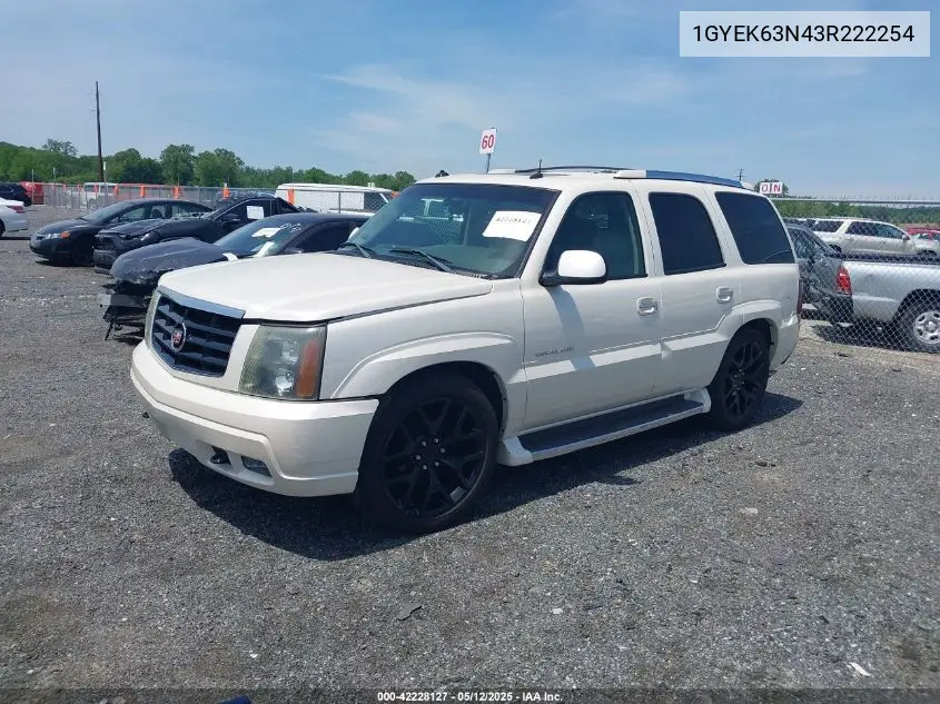 2003 Cadillac Escalade Standard VIN: 1GYEK63N43R222254 Lot: 42228127
