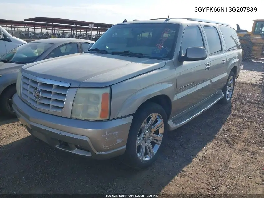 2003 Cadillac Escalade Esv Standard VIN: 3GYFK66N13G207839 Lot: 42478761