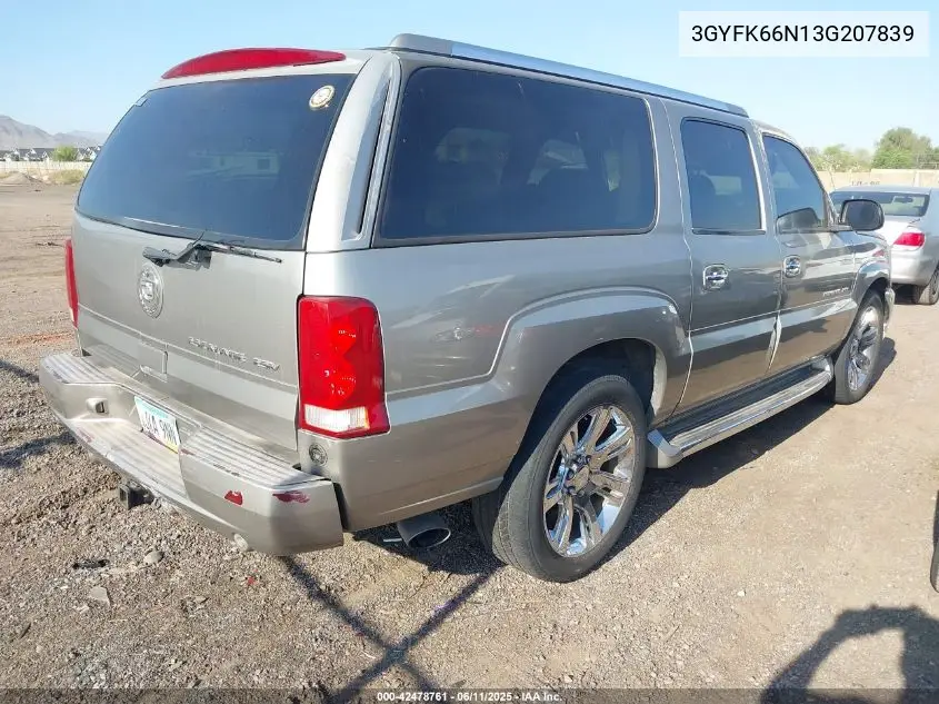 2003 Cadillac Escalade Esv Standard VIN: 3GYFK66N13G207839 Lot: 42478761