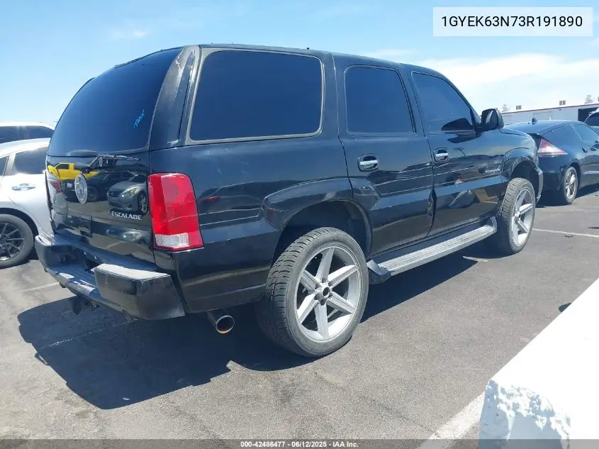 2003 Cadillac Escalade Standard VIN: 1GYEK63N73R191890 Lot: 42486477