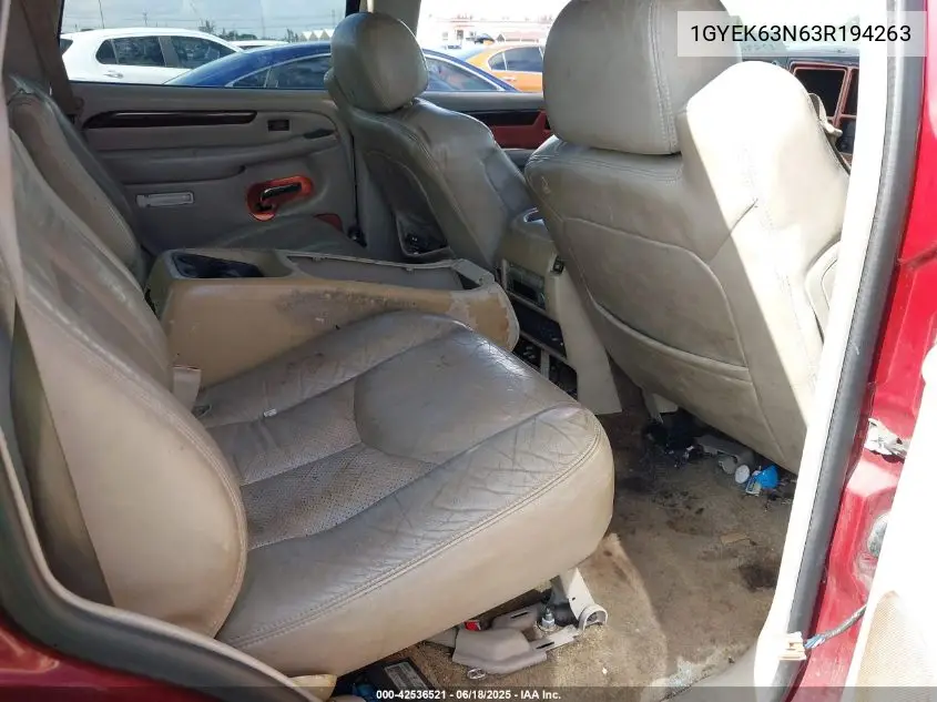 2003 Cadillac Escalade Standard VIN: 1GYEK63N63R194263 Lot: 42536521