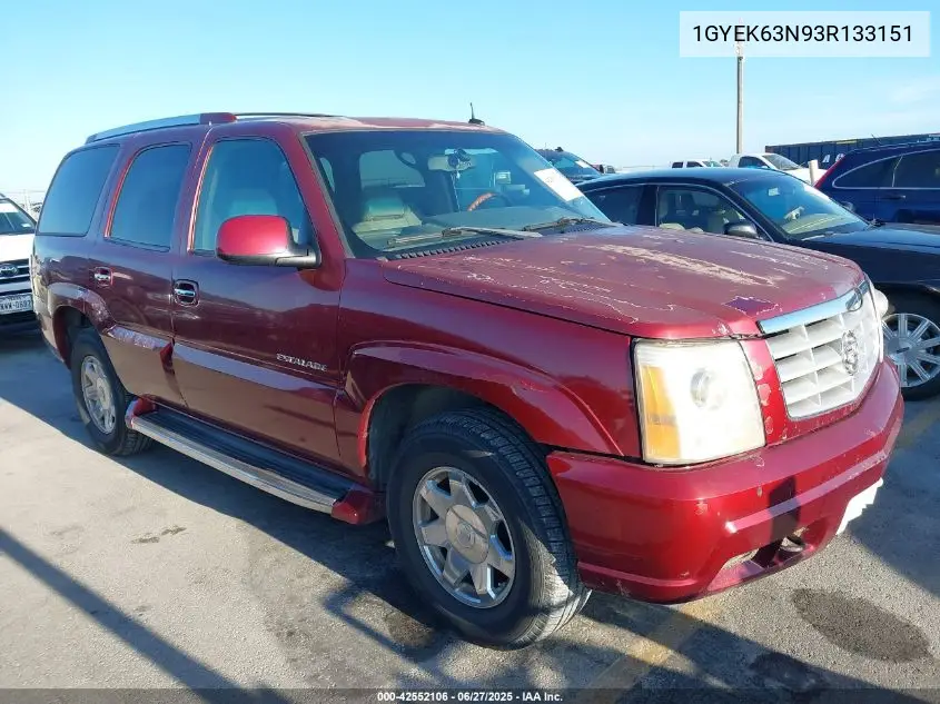 2003 Cadillac Escalade Standard VIN: 1GYEK63N93R133151 Lot: 42552106