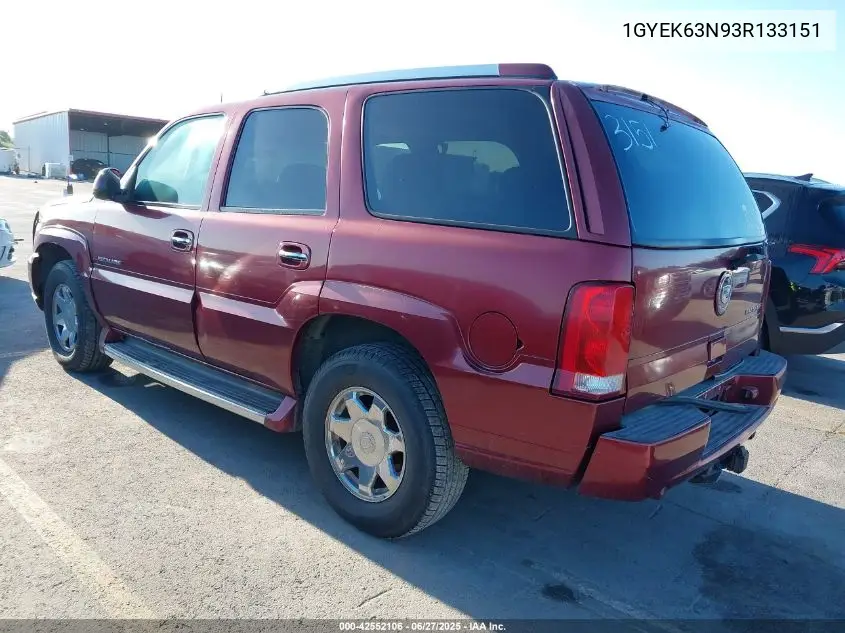 2003 Cadillac Escalade Standard VIN: 1GYEK63N93R133151 Lot: 42552106