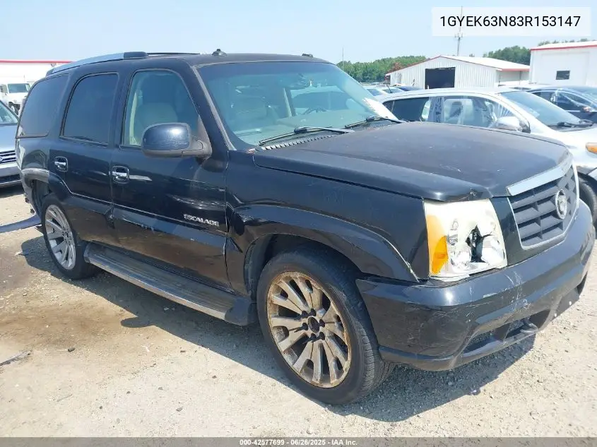 2003 Cadillac Escalade Standard VIN: 1GYEK63N83R153147 Lot: 42577699