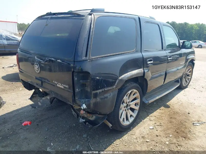 2003 Cadillac Escalade Standard VIN: 1GYEK63N83R153147 Lot: 42577699