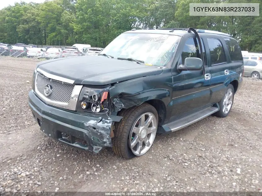 2003 Cadillac Escalade Standard VIN: 1GYEK63N83R237033 Lot: 42604276