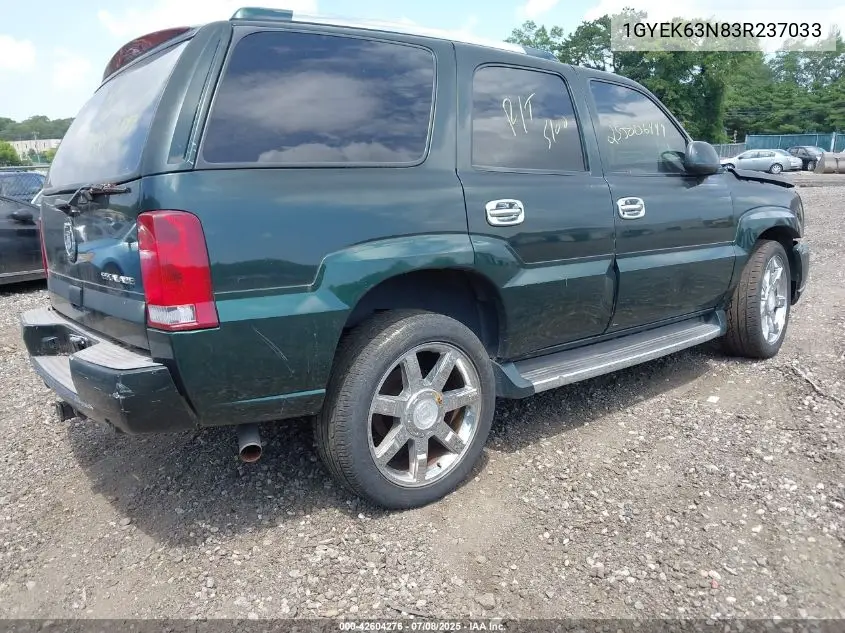 2003 Cadillac Escalade Standard VIN: 1GYEK63N83R237033 Lot: 42604276
