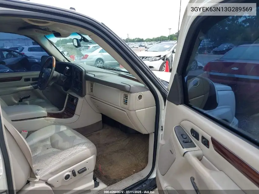 2003 Cadillac Escalade Ext Standard VIN: 3GYEK63N13G289569 Lot: 42683072