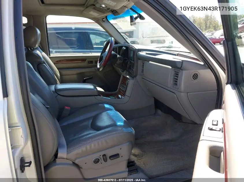 2003 Cadillac Escalade Standard VIN: 1GYEK63N43R171905 Lot: 42687613