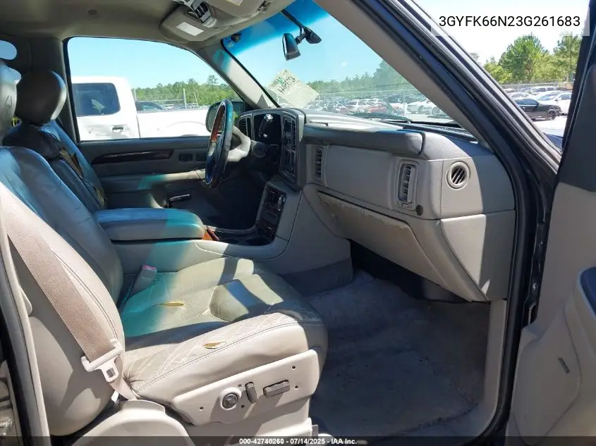 2003 Cadillac Escalade Esv Standard VIN: 3GYFK66N23G261683 Lot: 42740260