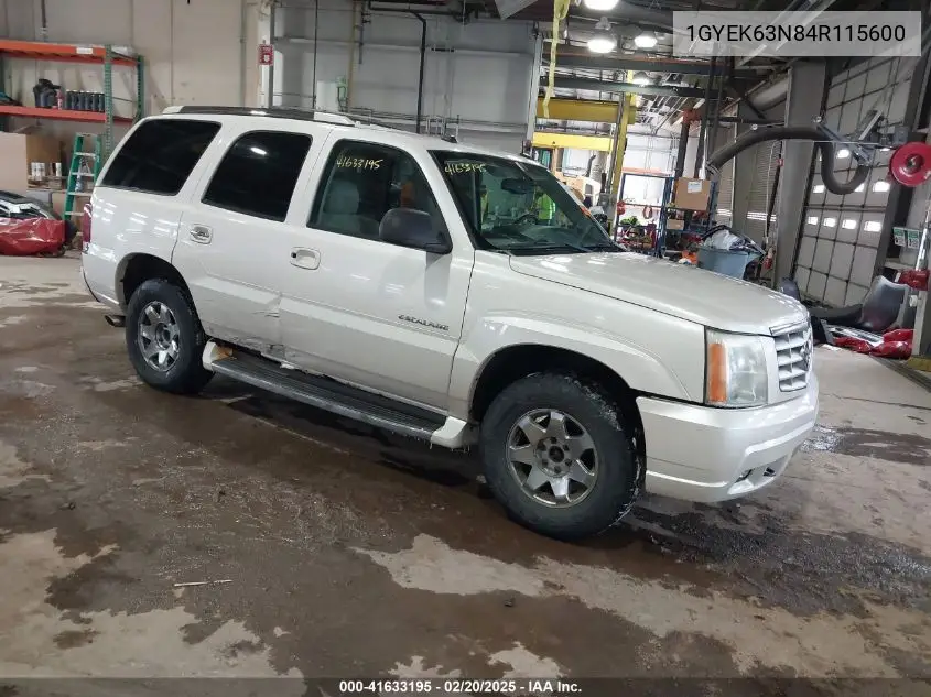 2004 Cadillac Escalade Standard VIN: 1GYEK63N84R115600 Lot: 41633195