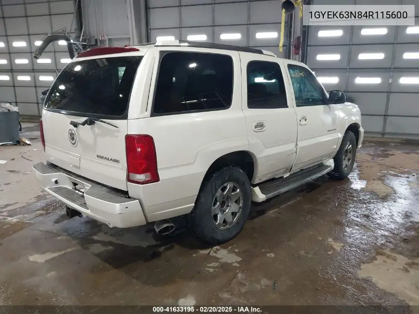 2004 Cadillac Escalade Standard VIN: 1GYEK63N84R115600 Lot: 41633195