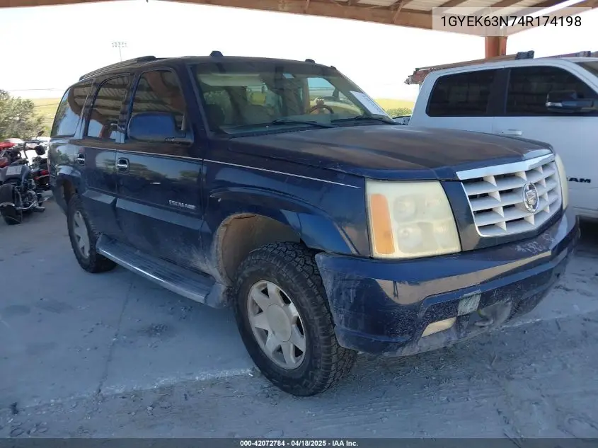 2004 Cadillac Escalade Standard VIN: 1GYEK63N74R174198 Lot: 42072784