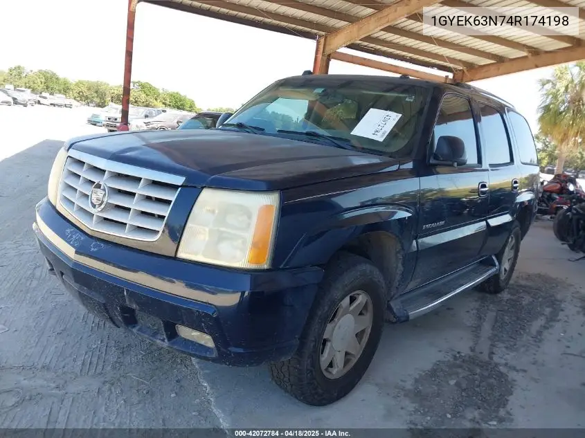 2004 Cadillac Escalade Standard VIN: 1GYEK63N74R174198 Lot: 42072784
