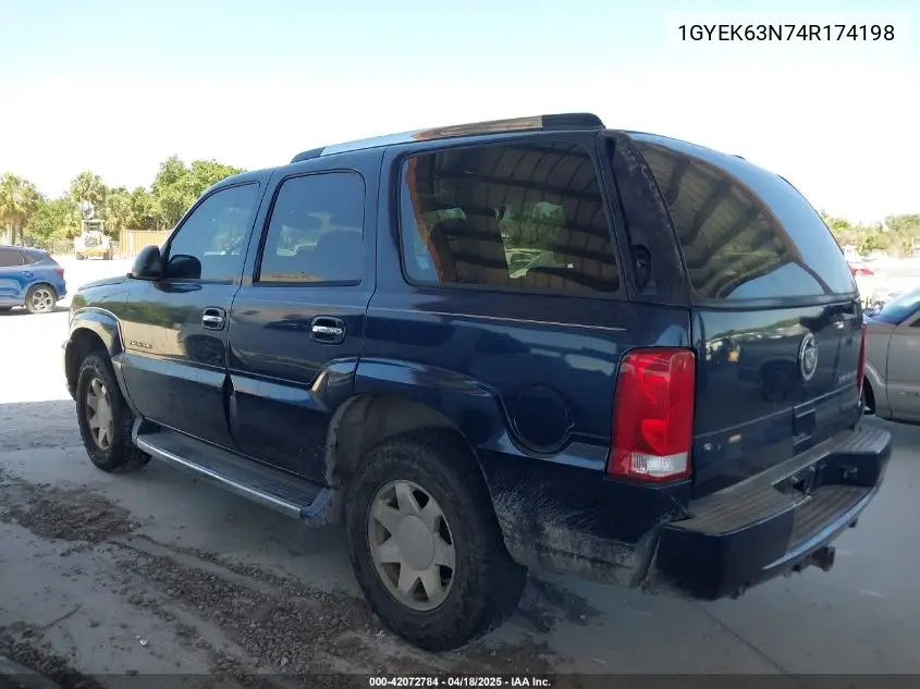 2004 Cadillac Escalade Standard VIN: 1GYEK63N74R174198 Lot: 42072784