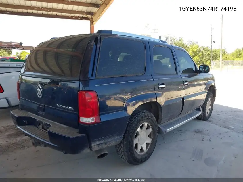 2004 Cadillac Escalade Standard VIN: 1GYEK63N74R174198 Lot: 42072784
