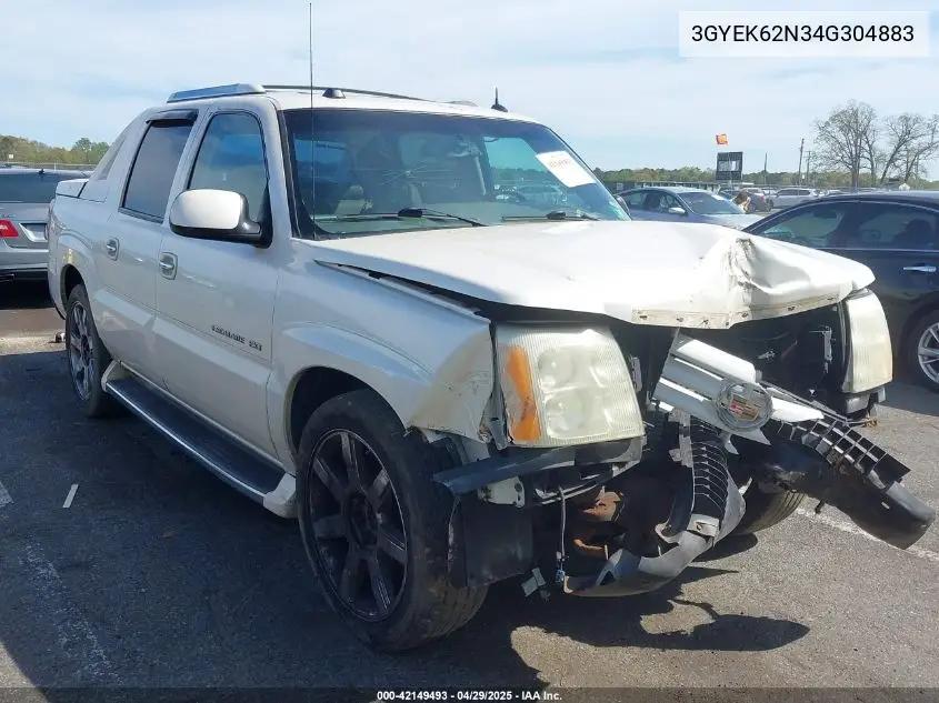 2004 Cadillac Escalade Ext Standard VIN: 3GYEK62N34G304883 Lot: 42149493