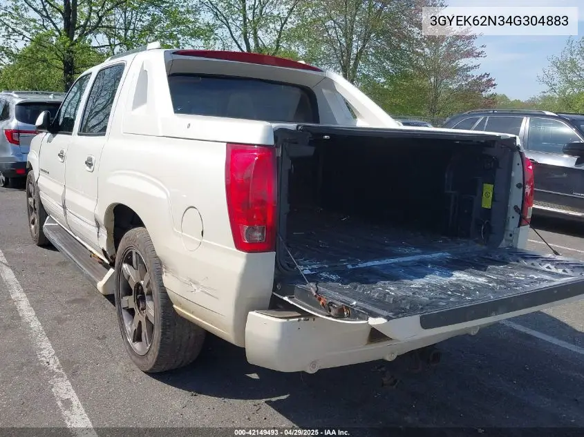 2004 Cadillac Escalade Ext Standard VIN: 3GYEK62N34G304883 Lot: 42149493