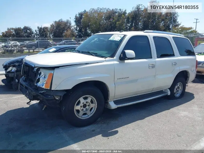 2004 Cadillac Escalade Standard VIN: 1GYEK63N54R180355 Lot: 42173840