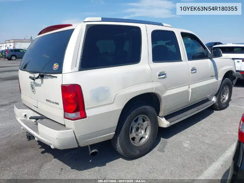 2004 Cadillac Escalade Standard VIN: 1GYEK63N54R180355 Lot: 42173840