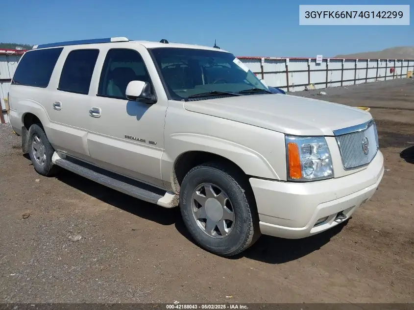 2004 Cadillac Escalade Esv Standard VIN: 3GYFK66N74G142299 Lot: 42188043