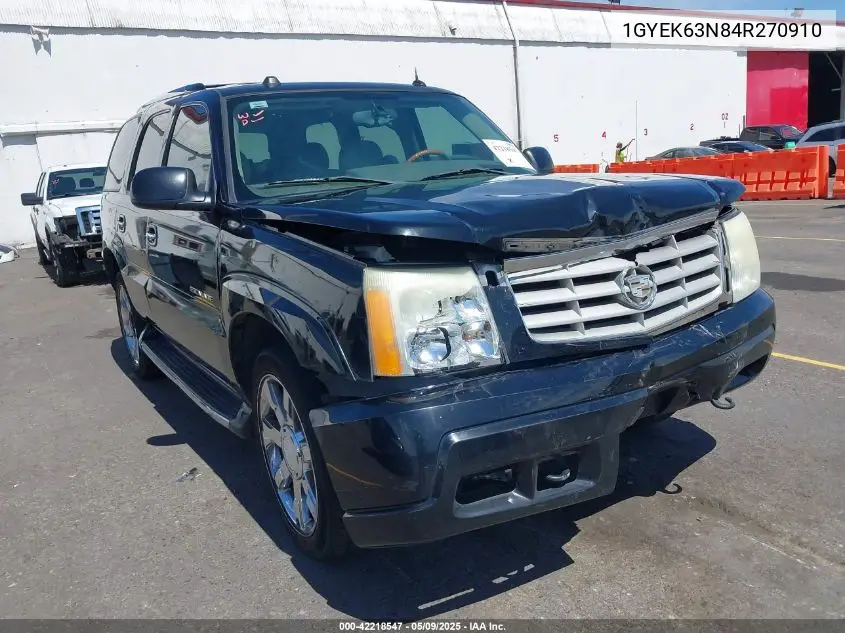 2004 Cadillac Escalade Standard VIN: 1GYEK63N84R270910 Lot: 42218547