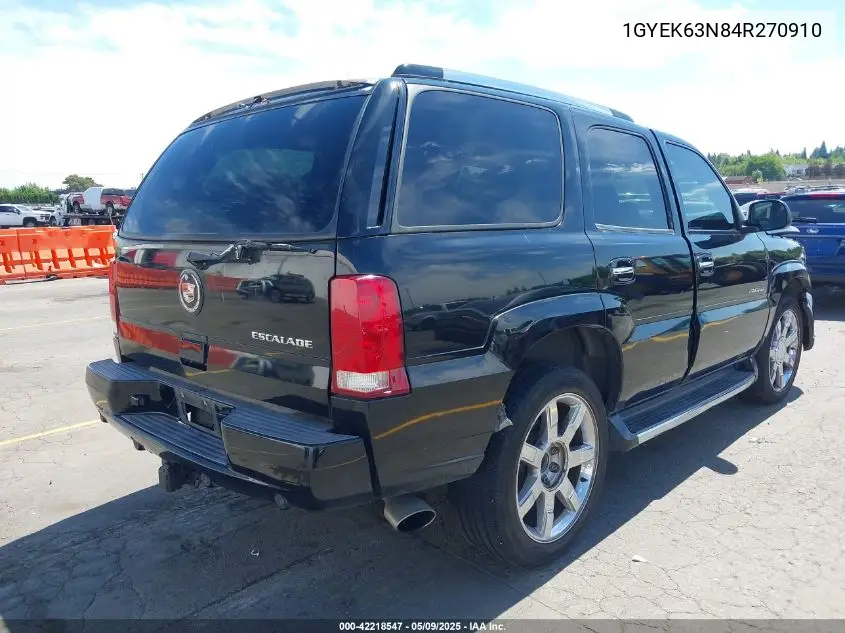 2004 Cadillac Escalade Standard VIN: 1GYEK63N84R270910 Lot: 42218547