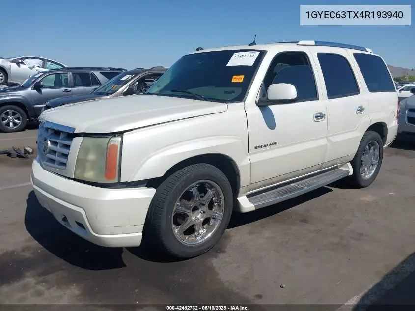 2004 Cadillac Escalade Standard VIN: 1GYEC63TX4R193940 Lot: 42482732