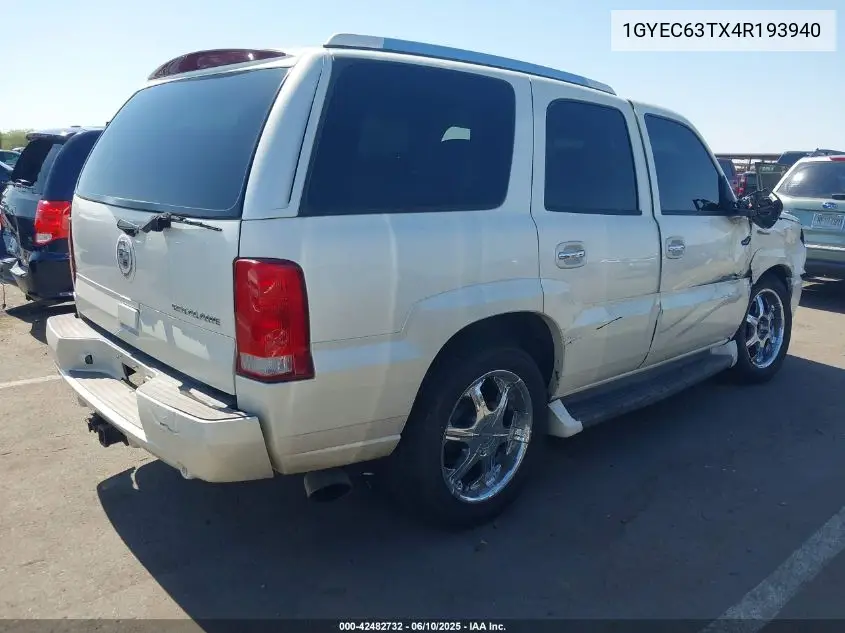 2004 Cadillac Escalade Standard VIN: 1GYEC63TX4R193940 Lot: 42482732