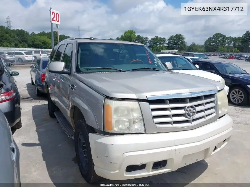 2004 Cadillac Escalade Standard VIN: 1GYEK63NX4R317712 Lot: 42490729