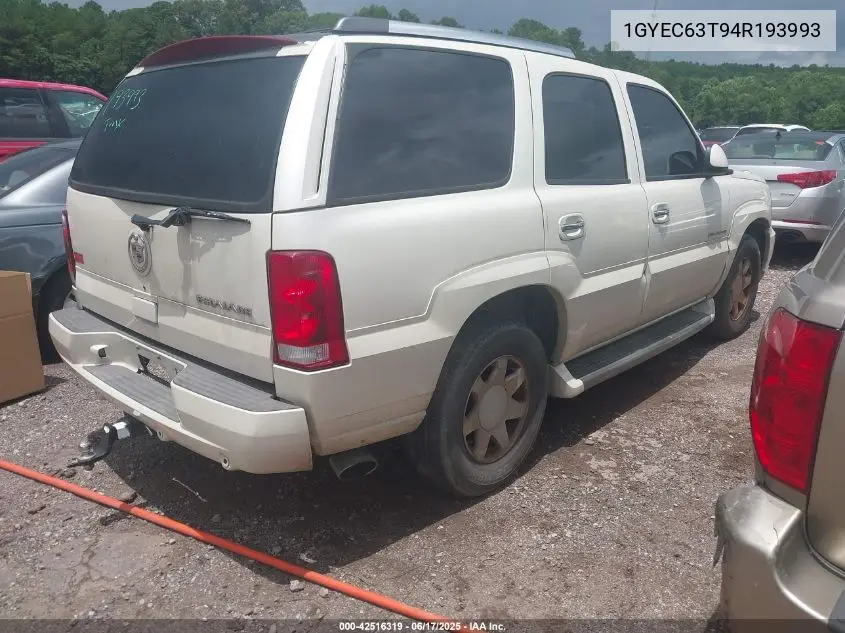 2004 Cadillac Escalade Standard VIN: 1GYEC63T94R193993 Lot: 42516319