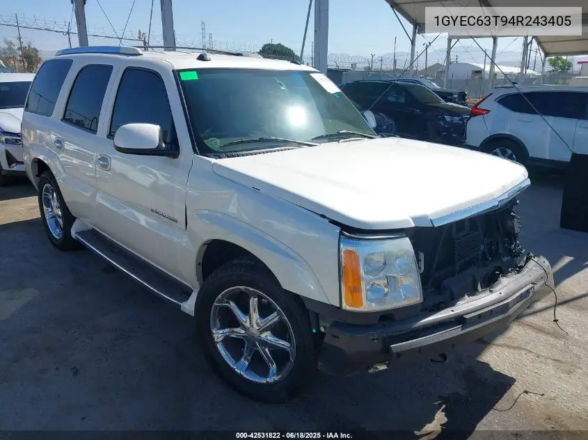 2004 Cadillac Escalade Standard VIN: 1GYEC63T94R243405 Lot: 42531822