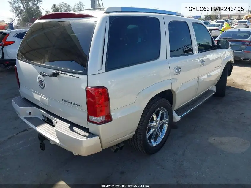 2004 Cadillac Escalade Standard VIN: 1GYEC63T94R243405 Lot: 42531822