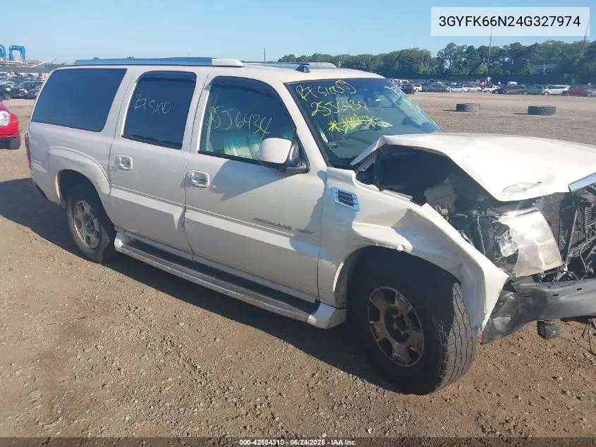2004 Cadillac Escalade Esv Standard VIN: 3GYFK66N24G327974 Lot: 42584310
