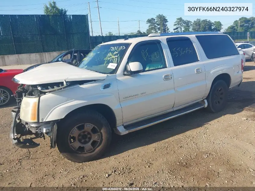 2004 Cadillac Escalade Esv Standard VIN: 3GYFK66N24G327974 Lot: 42584310