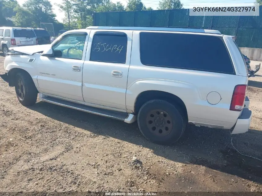 2004 Cadillac Escalade Esv Standard VIN: 3GYFK66N24G327974 Lot: 42584310
