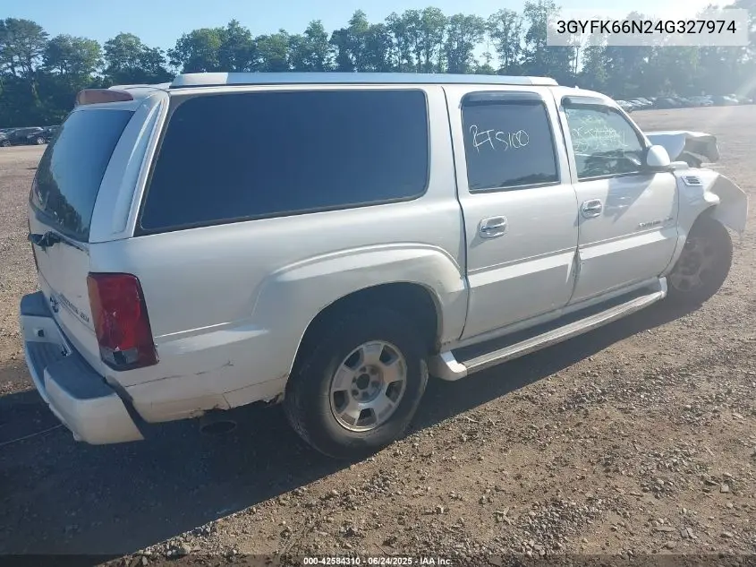 2004 Cadillac Escalade Esv Standard VIN: 3GYFK66N24G327974 Lot: 42584310