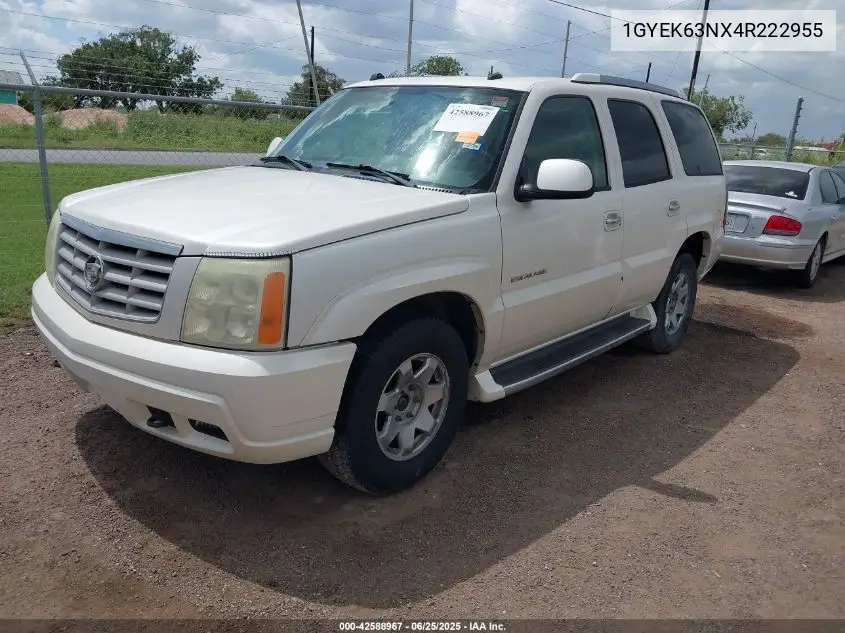 2004 Cadillac Escalade Standard VIN: 1GYEK63NX4R222955 Lot: 42588967