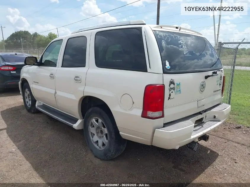 2004 Cadillac Escalade Standard VIN: 1GYEK63NX4R222955 Lot: 42588967