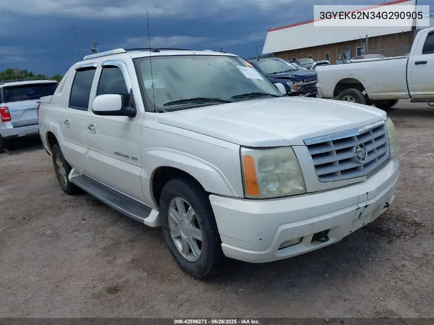 2004 Cadillac Escalade Ext Standard VIN: 3GYEK62N34G290905 Lot: 42596273