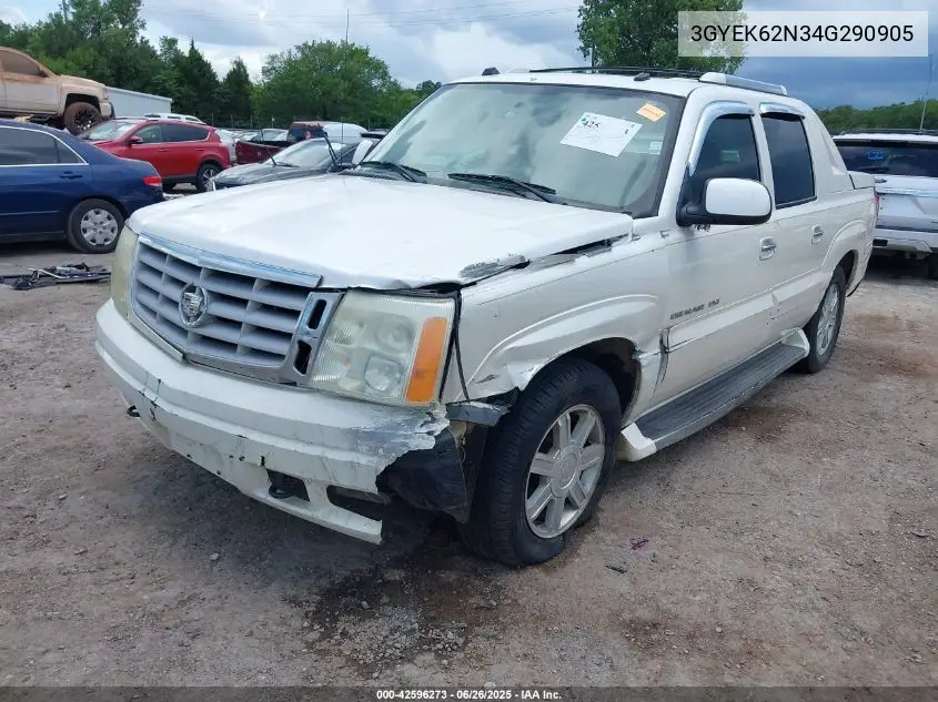 2004 Cadillac Escalade Ext Standard VIN: 3GYEK62N34G290905 Lot: 42596273