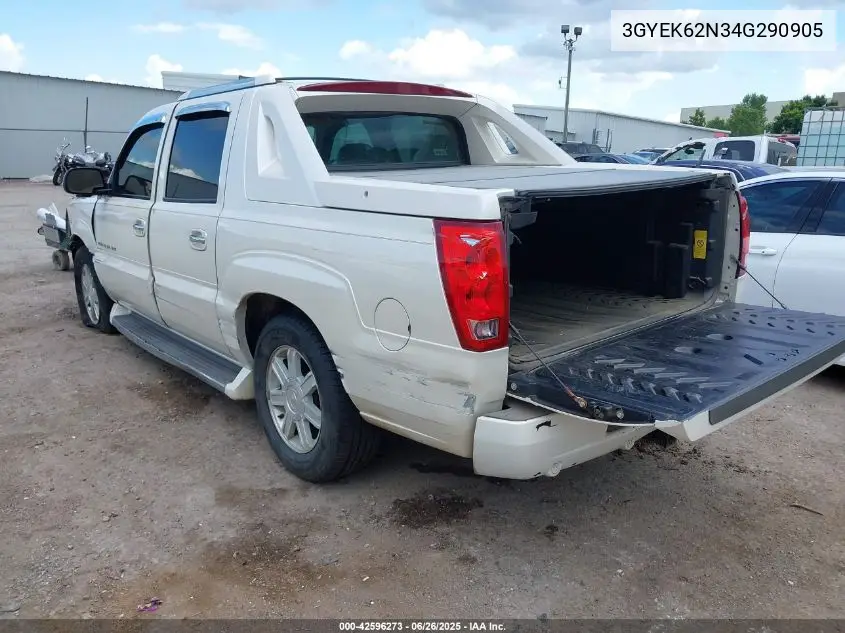 2004 Cadillac Escalade Ext Standard VIN: 3GYEK62N34G290905 Lot: 42596273
