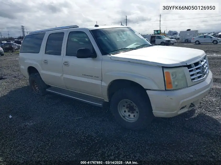 2005 Cadillac Escalade Esv Platinum Edition VIN: 3GYFK66N05G126950 Lot: 41767693