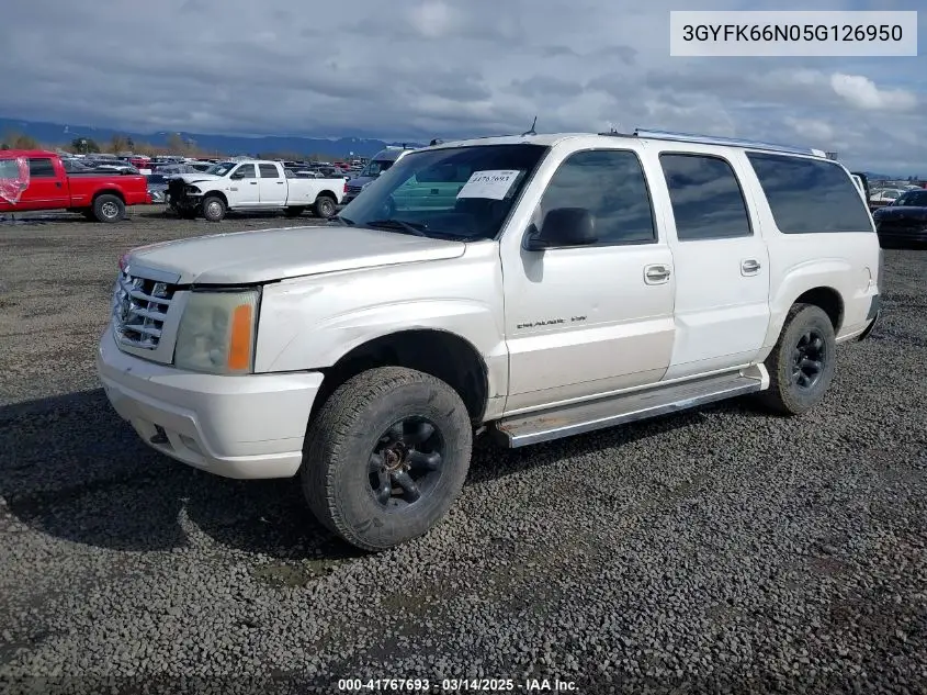 2005 Cadillac Escalade Esv Platinum Edition VIN: 3GYFK66N05G126950 Lot: 41767693