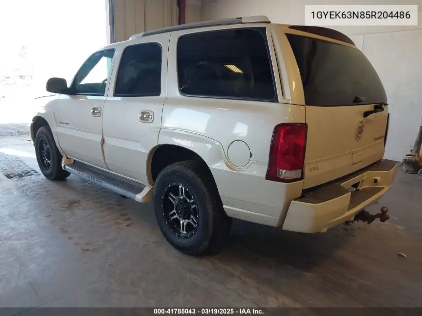 2005 Cadillac Escalade Standard VIN: 1GYEK63N85R204486 Lot: 41785043