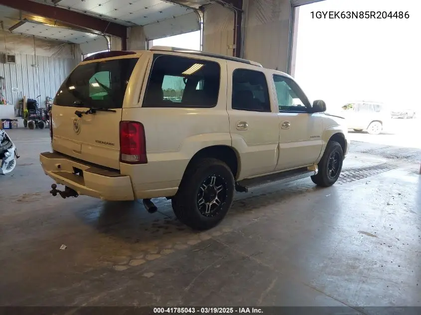 2005 Cadillac Escalade Standard VIN: 1GYEK63N85R204486 Lot: 41785043